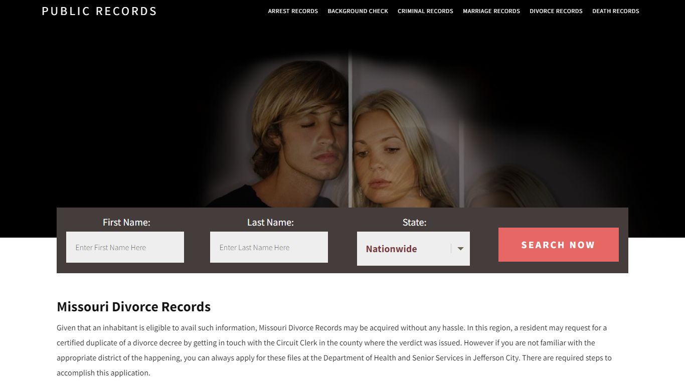 Missouri Divorce Records | Enter Name and Search. 14Days Free